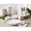 imageGibson Home Zen Buffet Porcelain Dinnerware Set Service for 8 40pcs White EmbossedWhite Coupe  30pcs