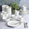 imageGibson Home Zen Buffet Porcelain Dinnerware Set Service for 8 40pcs White EmbossedWhite Coupe  30pcs