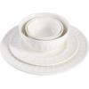 imageGibson Home Zen Buffet Porcelain Dinnerware Set Service for 8 40pcs White EmbossedWhite Embossed  40pcs