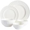 imageGibson Home Zen Buffet Porcelain Dinnerware Set Service for 8 40pcs White EmbossedWhite Embossed  40pcs