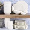 imageGibson Home Zen Buffet Porcelain Dinnerware Set Service for 8 40pcs White EmbossedWhite Embossed  40pcs