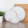 imageGibson Home Zen Buffet Porcelain Dinnerware Set Service for 8 40pcs White EmbossedWhite Round  18pcs