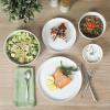 imageGibson Home Zen Buffet Porcelain Dinnerware Set Service for 8 40pcs White EmbossedWhite Round  40pcs