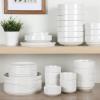 imageGibson Home Zen Buffet Porcelain Dinnerware Set Service for 8 40pcs White EmbossedWhite Round  40pcs
