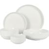 imageGibson Home Zen Buffet Porcelain Dinnerware Set Service for 8 40pcs White EmbossedWhite Round  40pcs