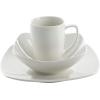imageGibson Home Zen Buffet Porcelain Dinnerware Set Service for 8 40pcs White EmbossedWhite Soft Square  24pcs