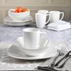 imageGibson Home Zen Buffet Porcelain Dinnerware Set Service for 8 40pcs White EmbossedWhite Soft Square  24pcs