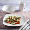 imageGibson Home Zen Buffet Porcelain Dinnerware Set Service for 8 40pcs White EmbossedWhite Soft Square  24pcs