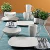 imageGibson Home Zen Buffet Porcelain Dinnerware Set Service for 8 40pcs White EmbossedWhite Soft Square  24pcs