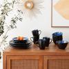 imageGibson Soho Lounge Round Reactive Glaze Stoneware Dinnerware Set Service for 4 16pc TealBlue