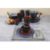 imageGibson Soho Lounge Round Reactive Glaze Stoneware Dinnerware Set Service for 4 16pc TealBlue