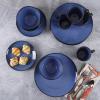 imageGibson Soho Lounge Round Reactive Glaze Stoneware Dinnerware Set Service for 4 16pc TealBlue