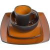 imageGibson Soho Lounge Square Reactive Glaze Stoneware Dinnerware Set Service for 4 16pc AmberAmber