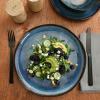 imageGibson Soho Lounge Square Reactive Glaze Stoneware Dinnerware Set Service for 4 16pc AmberBlackBlue