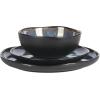 imageGibson Soho Lounge Square Reactive Glaze Stoneware Dinnerware Set Service for 4 16pc AmberBlackBlue