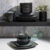 imageGibson Soho Lounge Square Reactive Glaze Stoneware Dinnerware Set Service for 4 16pc AmberEclipse Grey