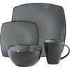 imageGibson Soho Lounge Square Reactive Glaze Stoneware Dinnerware Set Service for 4 16pc AmberEclipse Grey