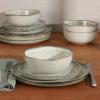 imageGibson Soho Lounge Square Reactive Glaze Stoneware Dinnerware Set Service for 4 16pc AmberMoon White