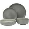 imageGibson Soho Lounge Square Reactive Glaze Stoneware Dinnerware Set Service for 4 16pc AmberPasco Grey