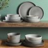 imageGibson Soho Lounge Square Reactive Glaze Stoneware Dinnerware Set Service for 4 16pc AmberPasco Grey