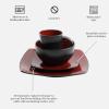 imageGibson Soho Lounge Square Reactive Glaze Stoneware Dinnerware Set Service for 4 16pc AmberRed