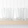imageMartha Stewart Chauncey 4Pack 142 oz Hobnail Handmade Glass Goblet  PinkClear Hobnail