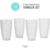 imageMartha Stewart Chauncey 4Pack 142 oz Hobnail Handmade Glass Goblet  PinkClear Hobnail