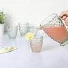 imageMartha Stewart Chauncey 4Pack 142 oz Hobnail Handmade Glass Goblet  PinkGreen Hobnail
