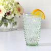 imageMartha Stewart Chauncey 4Pack 142 oz Hobnail Handmade Glass Goblet  PinkGreen Hobnail