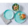imageMartha Stewart Dragonfly Decorated Melamine Dinnerware Set  Teal Service for 4 12pcs