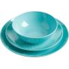 imageMartha Stewart Dragonfly Decorated Melamine Dinnerware Set  Teal Service for 4 12pcs