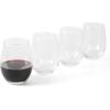 imageMartha Stewart Farrow 18 OZ Large Stemless Multipurpose Wine Glasses Set For Red or White Wine Set of 4Clear Glass