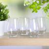 imageMartha Stewart Farrow 18 OZ Large Stemless Multipurpose Wine Glasses Set For Red or White Wine Set of 4Clear Glass