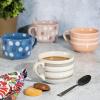 imageMr Coffee Cappuccino Bliss 4 Pack 23 OZ Latte Assorted Decorated Design Stoneware Mugs