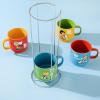 imagePeanuts Snoopy Gentle Reminders 15oz Stackable Mugs wMetal Rack Stoneware 4Pack Assorted Colors