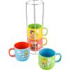imagePeanuts Snoopy Gentle Reminders 15oz Stackable Mugs wMetal Rack Stoneware 4Pack Assorted Colors