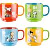 imagePeanuts Snoopy Gentle Reminders 15oz Stackable Mugs wMetal Rack Stoneware 4Pack Assorted Colors