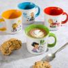 imagePeanuts Snoopy Gentle Reminders Camper 21oz Mugs Stoneware 4Pack Assorted Colors