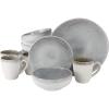imageGibson Elite Althea Reactive Dinnerware Set Teal Service for 4 16pcsWhite w Blue Speckle
