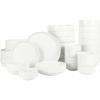 imageGibson Home Zen Buffet Porcelain Dinnerware Set Service for 8 40pcs White EmbossedWhite Round  40pcs