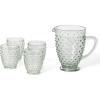 imageMartha Stewart Chauncey 4Pack 142 oz Hobnail Handmade Glass Goblet  PinkGreen Hobnail