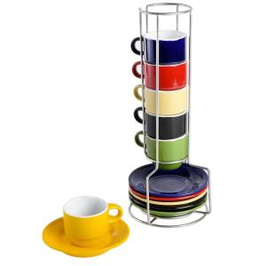 imageGibson Home Modani 2 Pack Large 165 OZ Ceramic Mugs Set with Removable Cork Bottom and Lid  BlackAssorted