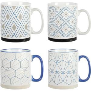 imageGibson Home Modani 2 Pack Large 165 OZ Ceramic Mugs Set with Removable Cork Bottom and Lid  BlackParkmill