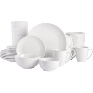 imageGibson Home Zen Buffet Porcelain Dinnerware Set Service for 8 40pcs White EmbossedWhite Coupe  30pcs