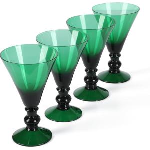imageMartha Stewart Farrow 18 OZ Large Stemless Multipurpose Wine Glasses Set For Red or White Wine Set of 4Jade Green Glass
