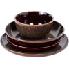 imageGibson Elite Edwina Double Bowl Dinnerware SetDark Green Service for 4 16pcs