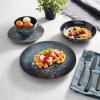 imageGibson Elite Matisse 16 Piece Double Bowl Dinnerware Set Cobalt Blue Service for 4 16pcs