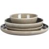 imageGibson Elite Mayfair Bay Embossed Double Bowl Dinnerware Set Service for 4 16pcs BlueBerea Taupe