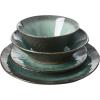 imageGibson Elite Mayfair Bay Embossed Double Bowl Dinnerware Set Service for 4 16pcs BlueGreen Lantern