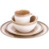 imageGibson Elite Mayfair Bay Embossed Double Bowl Dinnerware Set Service for 4 16pcs BlueOrange